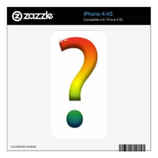 Rainbow question mark iPhone 4 skin
