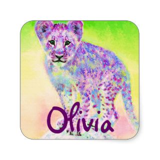 rainbow lion cub sticker