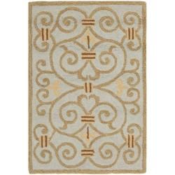 Hand hooked Chelsea Irongate Light Blue Wool Rug (1'8 x 2'6) Safavieh Accent Rugs