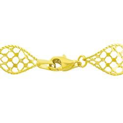 Fremada 14k Two tone Gold Twisted Cyclone Bracelet Fremada Gold Bracelets