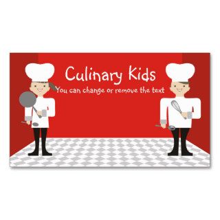 cute girl boy chefs cooking classes business cabusiness card template