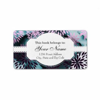 Floral Pattern and Watercolor Abstract Painting Personalized Address Labels