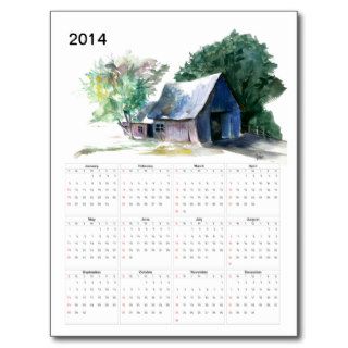 Calendar   Important dates / barn (2014) Postcard