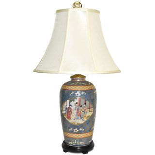 Blue Satsuma Famille Porcelain Table Lamp Table Lamps