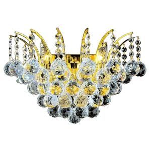 Worldwide Lighting Empire Collection 3 Light Gold and Crystal Wall Sconce W23014G16