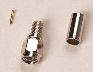 AIR802 Reverse Polarity (RP) SMA Plug Solder Connector for Cable Types AIR802&#174 CA195, RG58/141/142, Times Microwave's LMR195&#174, Belden&#174 8240/8219 