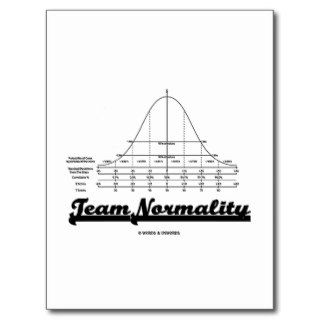 Team Normality (Bell Curve Statistics Humor) Postcard