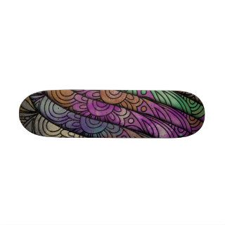 Trendy Watercolor Floral Print Skate Board