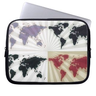 Different world maps laptop sleeve