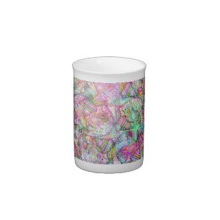 Abstract Girly Neon Rainbow Paisley Sketch Pattern Porcelain Mug