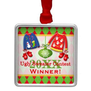 Ugly Christmas Sweater Contest Winner Ornament