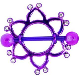 BIOPLAST Purple STAR Nipple Shield Jewelry