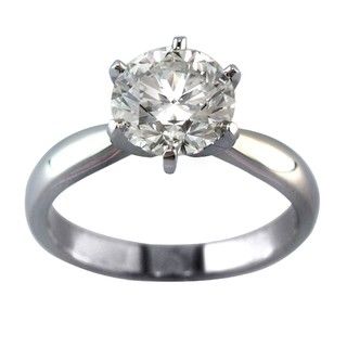 14k Gold 1 5/8ct TDW Certified Clarity enhanced Diamond Engagement Ring (F, SI3) One of a Kind Rings