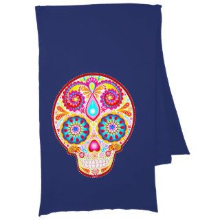 Colorful Sugar Skulls Scarf   Day of the Dead