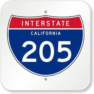 Interstate 205 California Sign, 12" x 12"