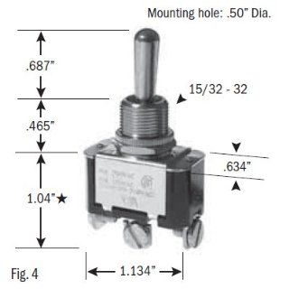 Selecta SS206B BG Switch SPDT ON OFF (ON) Momentary Contact 125 VAC 15A/250 VAC 10A   Nickel