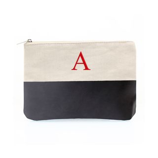 Monogrammed Charcoal Latex dipped Canvas Clutch Clutches & Evening Bags
