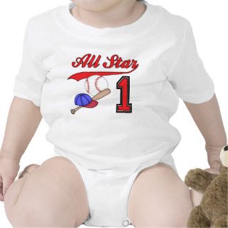 All Star Baseball 1st Birthday Tshirt