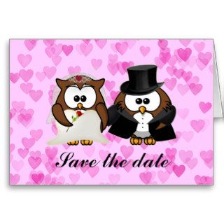 save the date owl card