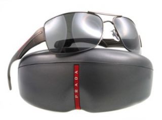 Prada Sport PS53NS Sunglasses 7CQ/7W1 Gunmetal Shiny (Silver Mirror Lens) 65mm Prada Shoes