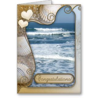 Beach Themed Wedding Congratulations Card