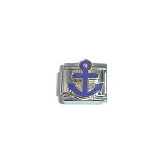 Anchor Blue Italian Charm Bracelet Jewelry Link Italian Style Single Charms Jewelry