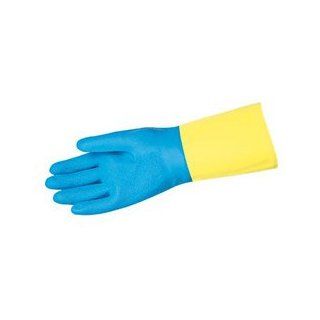 Unsupported Neoprene Gloves   size 9 blue neoprene over yellow latex glove [Set of 12]   Work Gloves  