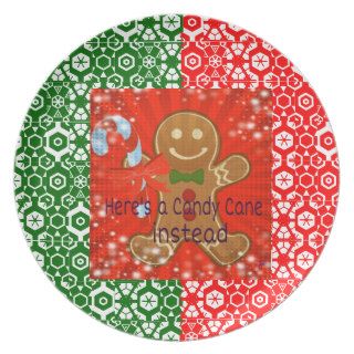 Candy Cane Instead Holiday Plates by JLynn