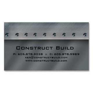 Construction Contractor Metal Business Card 3