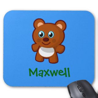 Cute Cartoon Teddy Bear Personalized Name Gift Mousepad