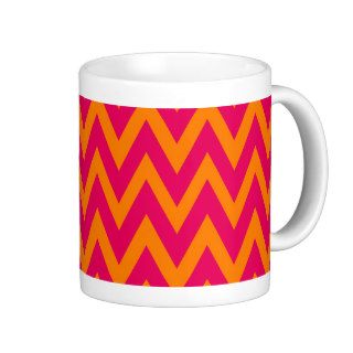 Chevron Dreams hot pink and orange chevron Coffee Coffee Mug