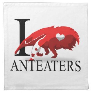 I Love Anteaters Printed Napkins