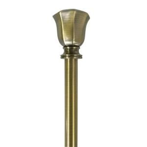 Home Decorators Collection 66 in.   120 in. Brushed Brass 3/4 in. Telescoping Curtain Rod Kit with Lantern Finial DHU BB66120FMMM03