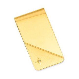 Gold plated Star Cut .001ct. Diamond Money Clip   JewelryWeb at  Mens Clothing store