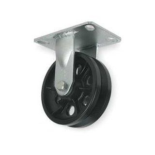 Industrial Grade 1NWD6 Rigid Caster, V Groove, 4 In, 800 Lb Plate Casters