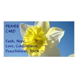 PRAYER CARD Spring Yellow Daffodil Flower Custom Photo Card