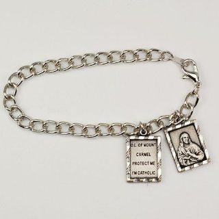7" Scapular Charm Bracelet Adult Medal Birthstone Birthday Gemstone Month Link Charm Bracelets Jewelry