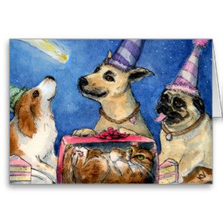 Dog's birthday party card