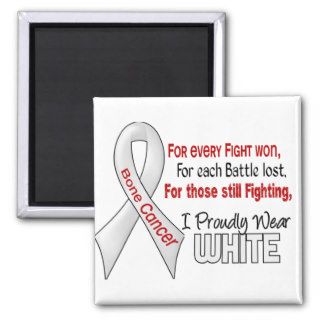 Bone Cancer For Every…I Proudly Wear White 1 Refrigerator Magnet
