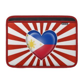 Filipino Heart Flag with Star Burst MacBook Sleeves