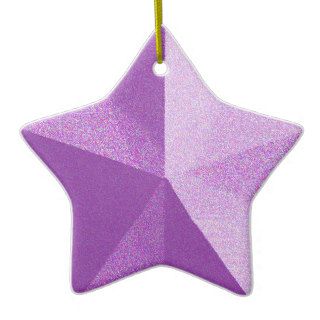 Purple Star Glitter look Ornament Template