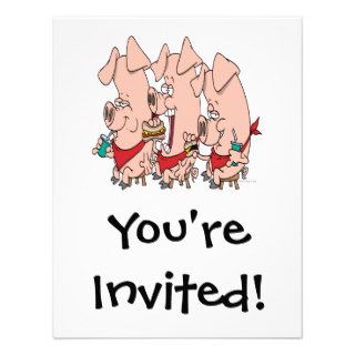 funny pig out party piggy cartoon announcements
