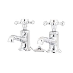 KOHLER Antique 8 in. Widespread 2 Handle Low Arc Pillar Tap Bathroom Faucet in Polished Chrome K 153 3 CP