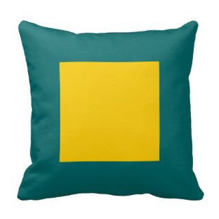 Square Colors   Amber and Moss Green Throw Pillow
