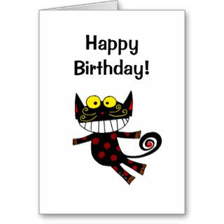 Happy birthday (black cat) card