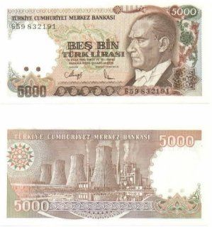 Turkey L.1970 (c.1992) 5000 Lira, Pick 198 