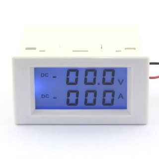 DROK Digital Readout Voltage/Curren Panel Meter 2in1 LCD Display 0 199.9V/200A VA Voltmeter Gauge Amps   Voltage Testers  
