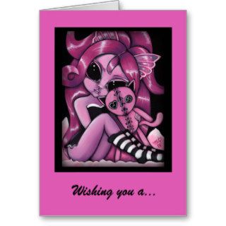 Precious Pink Happy Birthday greeting fairy CARD