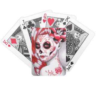Spectrum Series   Red Sugar Skull Girl Card Decks