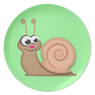 Cute Cartoon Snail Dinner Plates